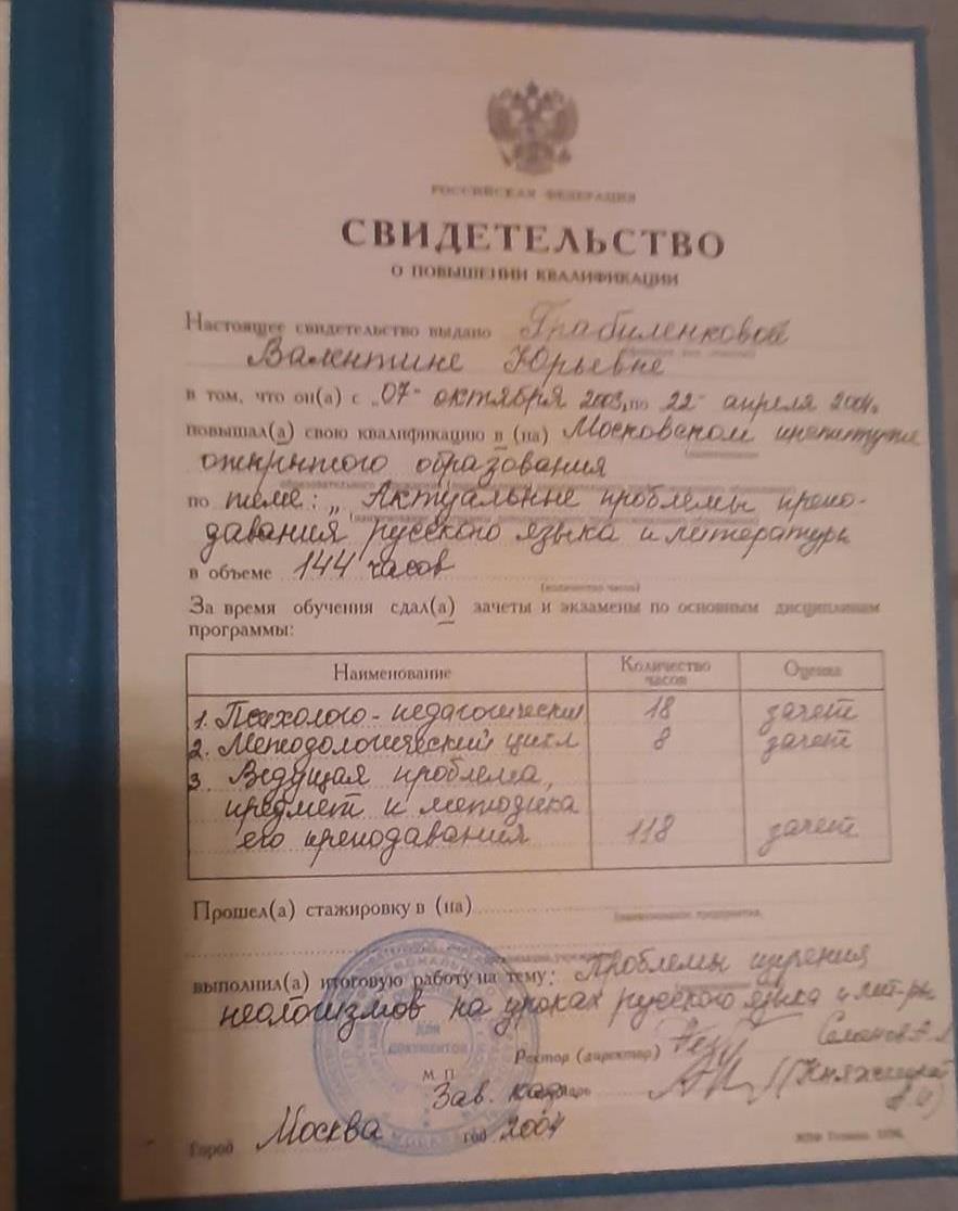 Свидетельство