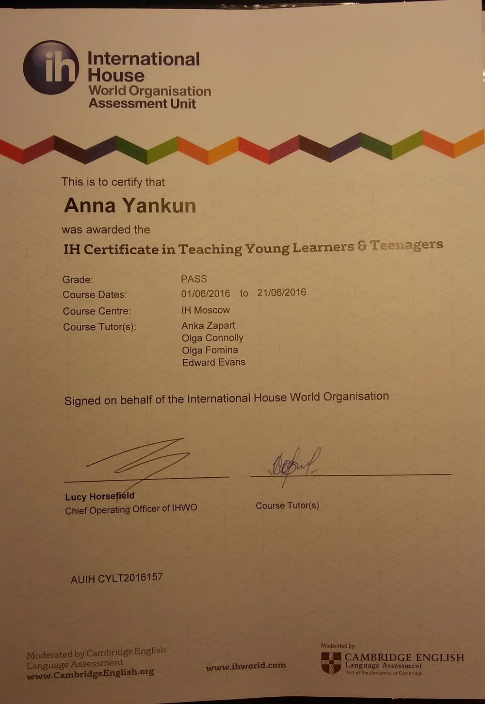 IH Certificate in Teaching Young Learners and Teenagers