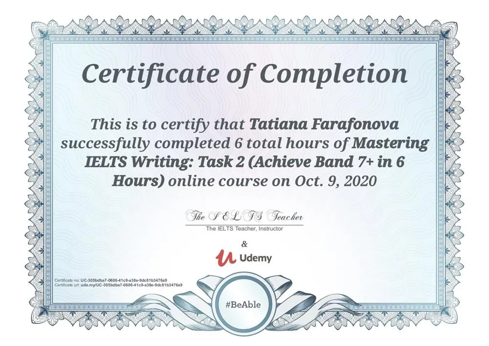 IELTS Writing Task 2 (General) Band 7+