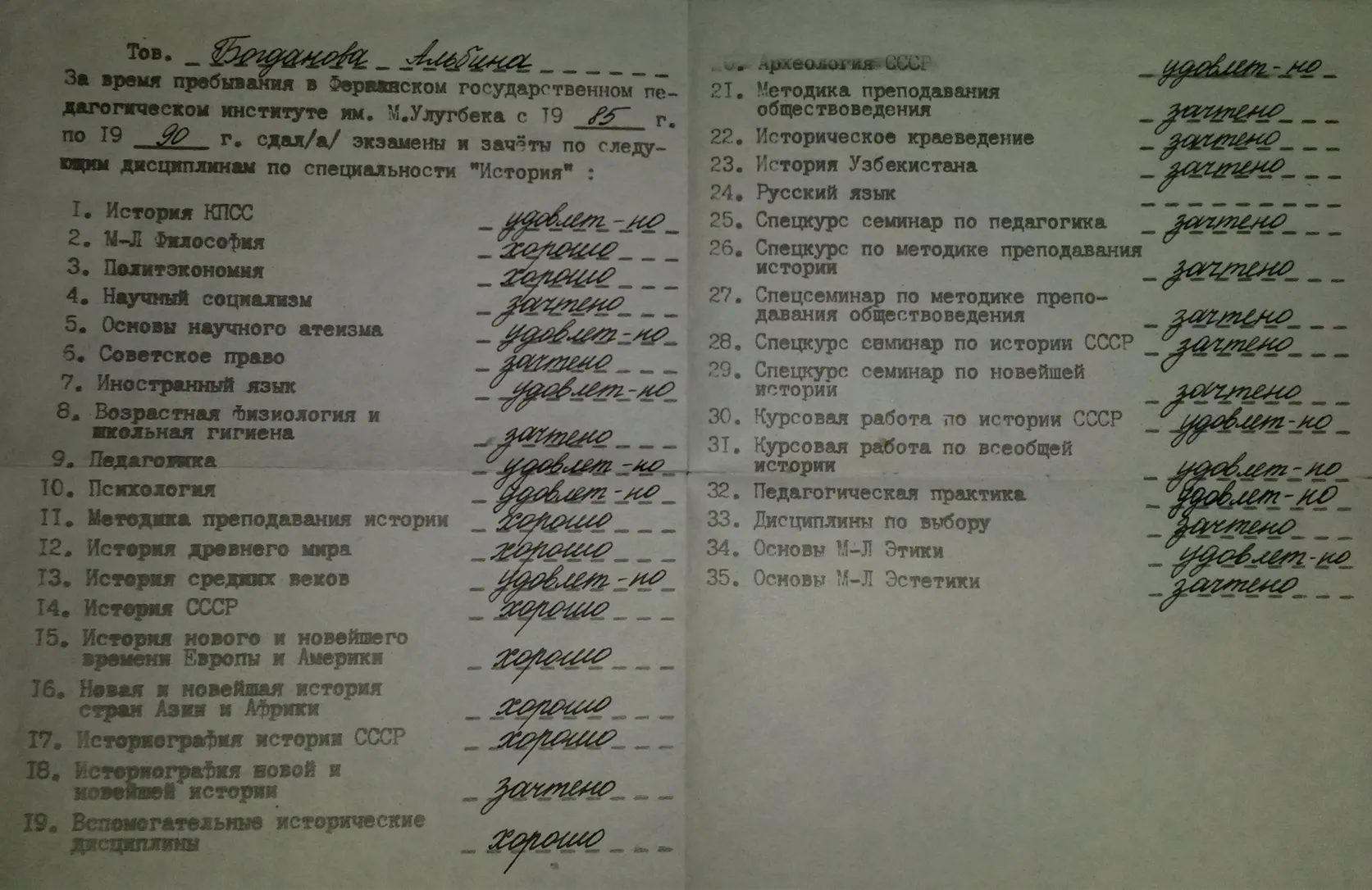Приложение к диплому