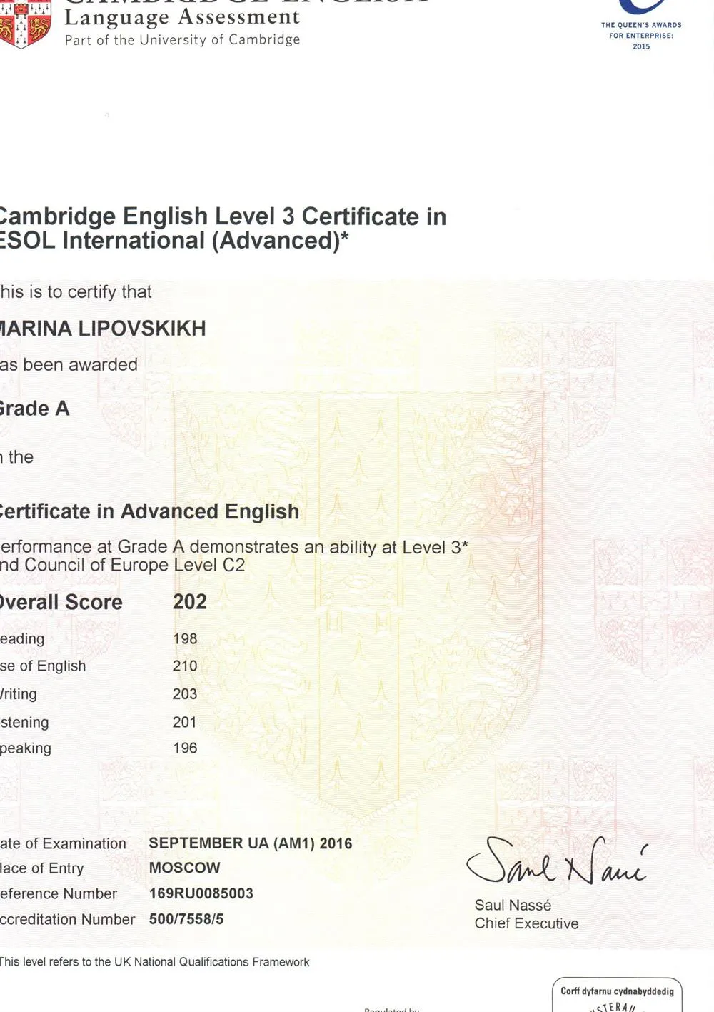 Cambridge Certificate, С2, Proficiency