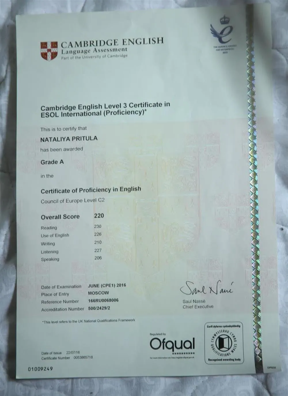 CPE, grade A 