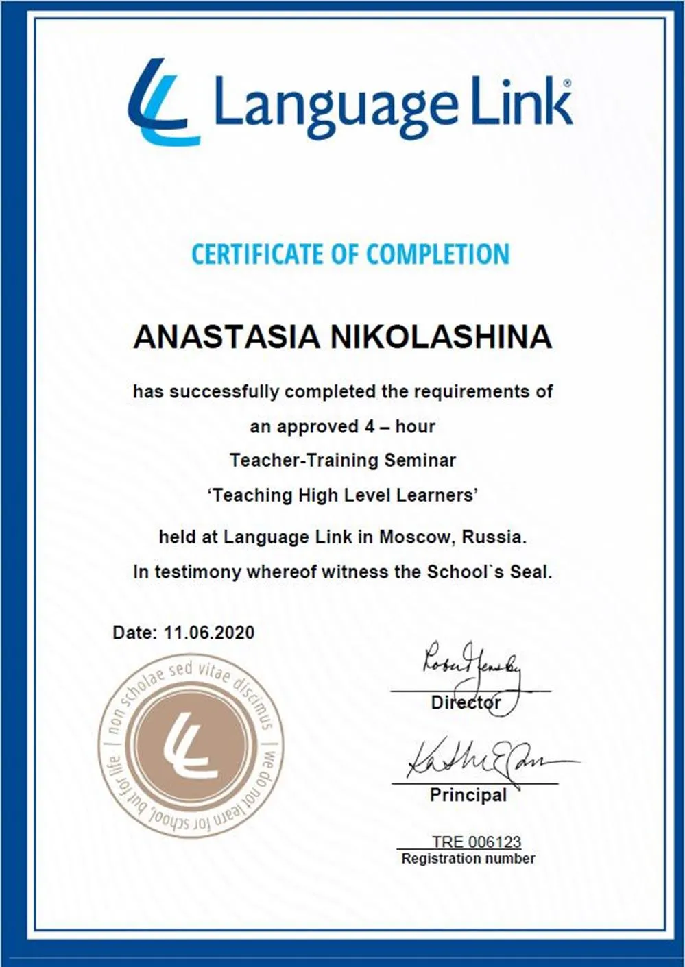 Семинар "Teaching High Level Learners" (Language Link)