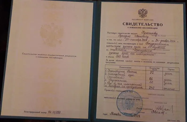 Свидетельство о прохождении ФПК