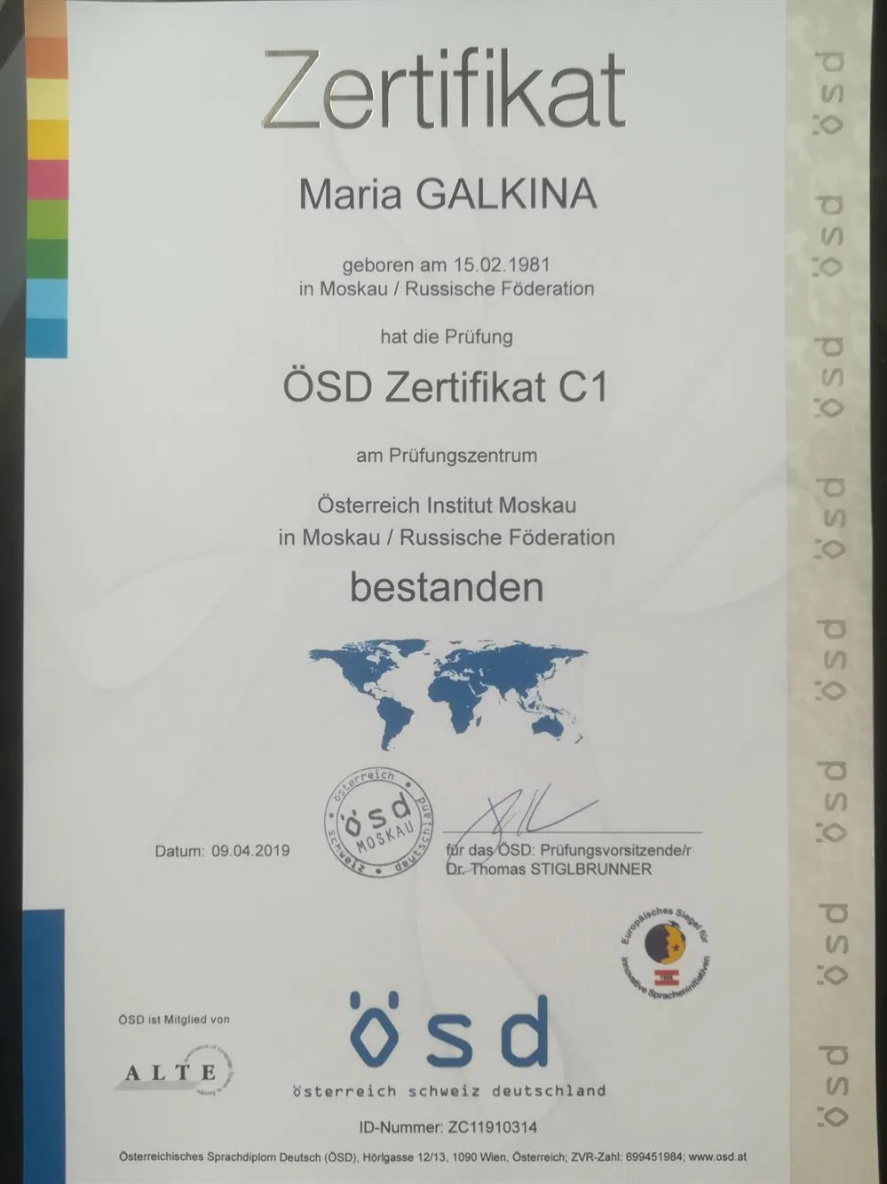 OSD Zertifikat C1