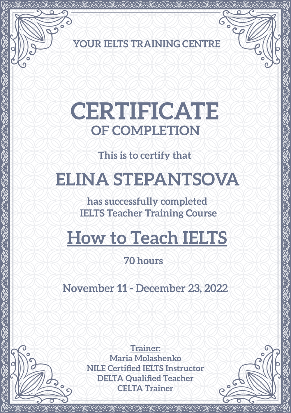 How to Teach IELTS Certificate