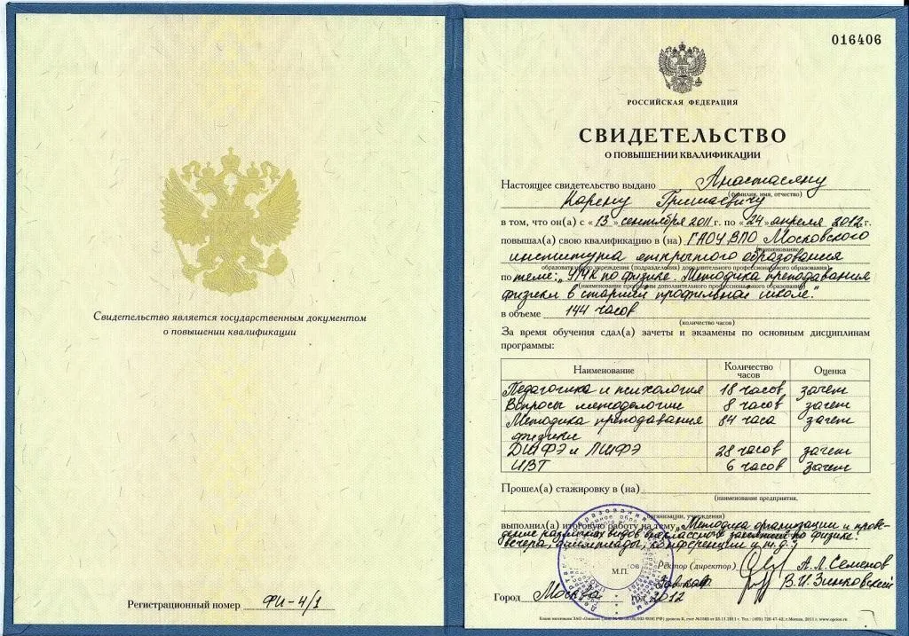 Свидетельство