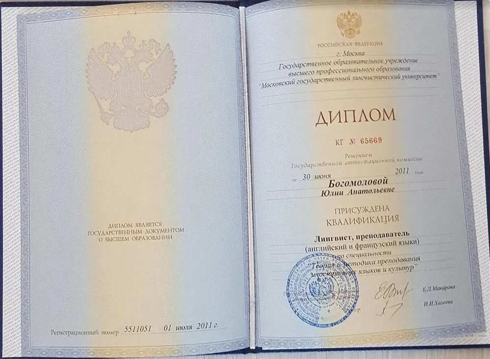 Диплом о высшем профильном образовании