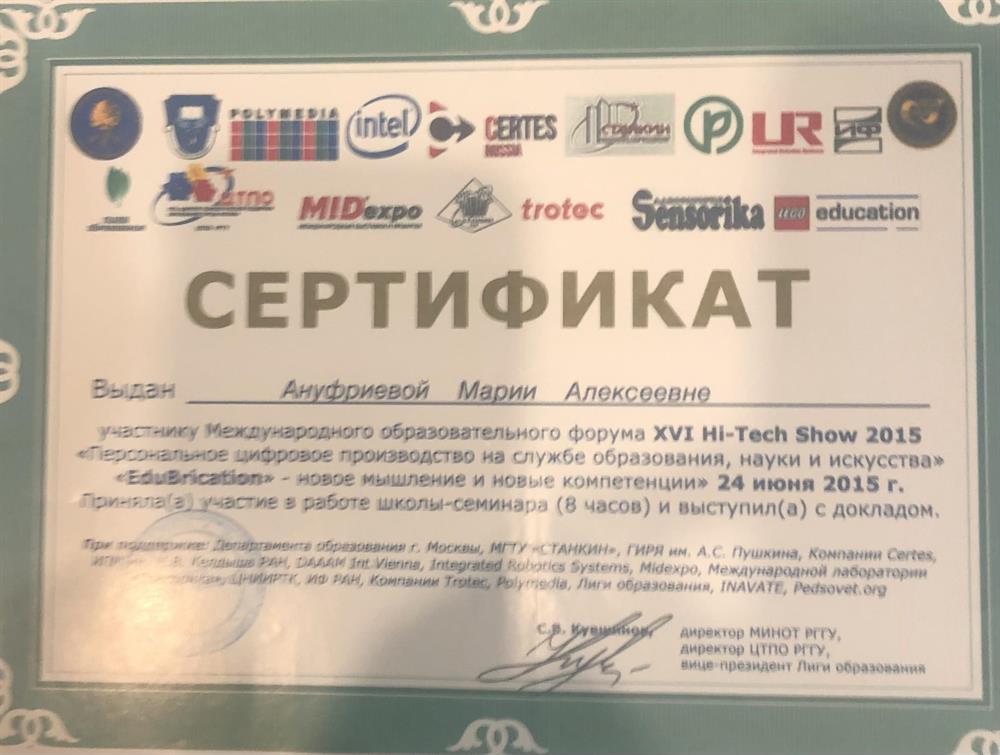 Сертификат. Международные программы