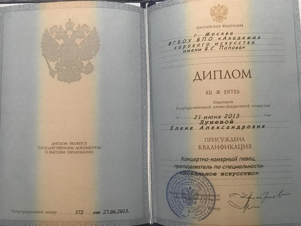 Диплом о высшем профессиональном образовании 