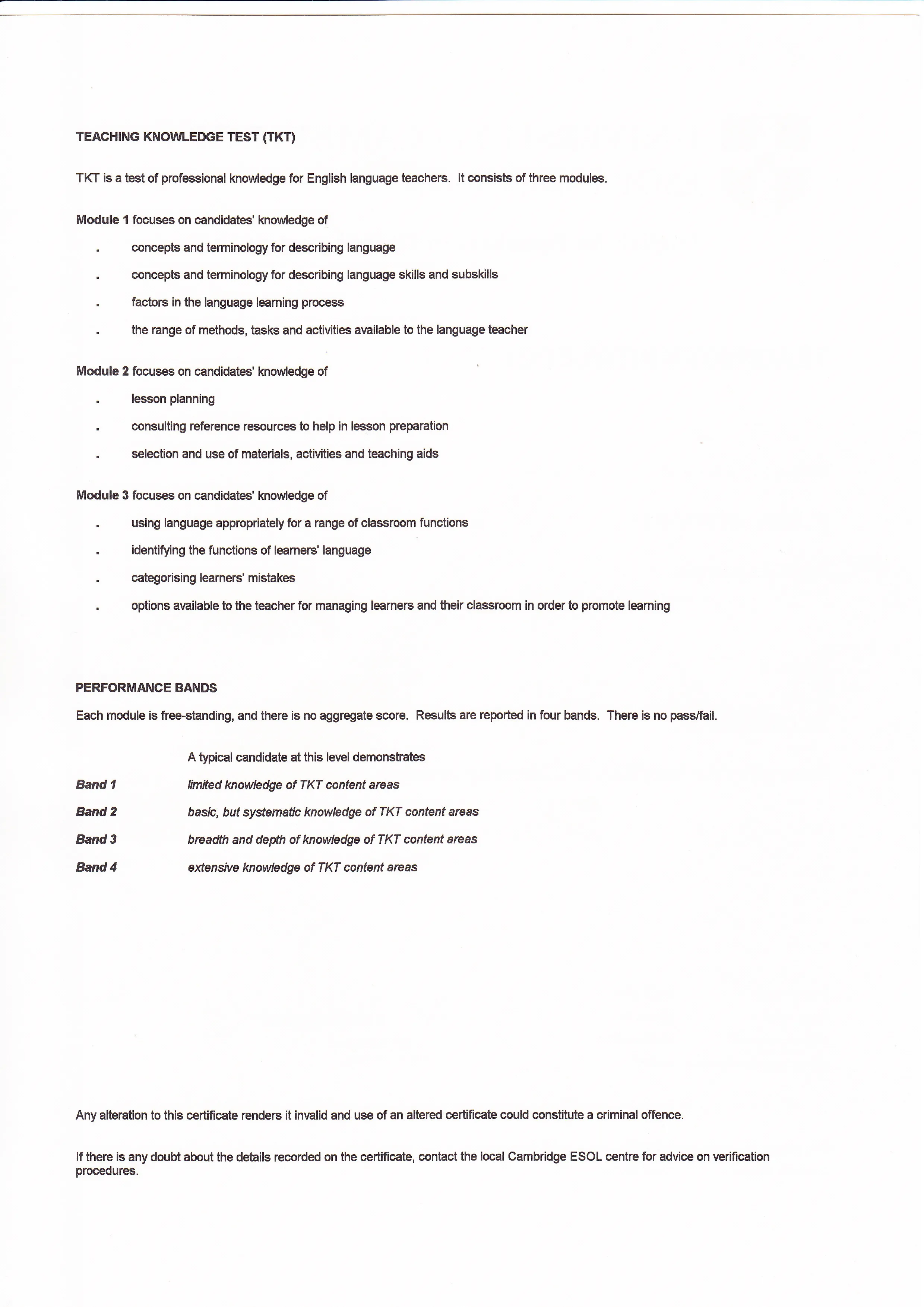 TKT general info