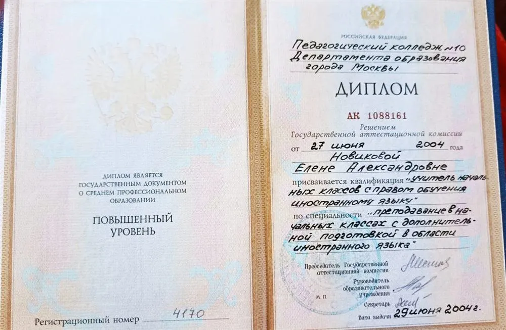 Диплом по квалификации учитель начальных классов