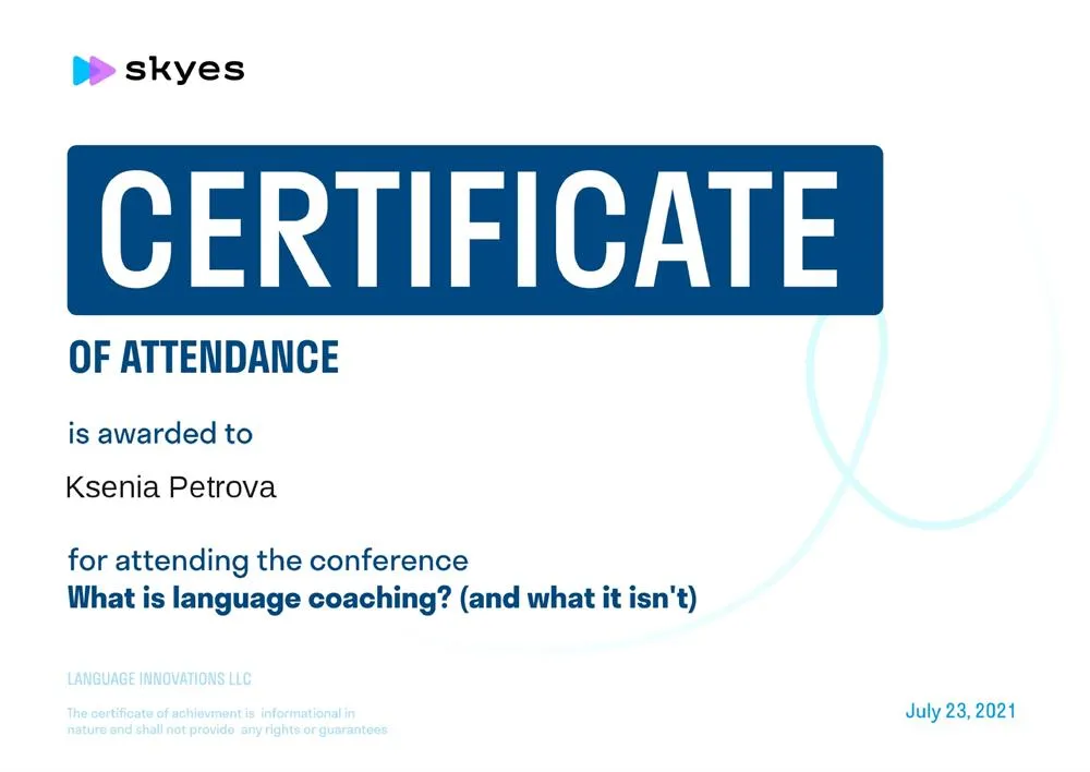 Language coaching