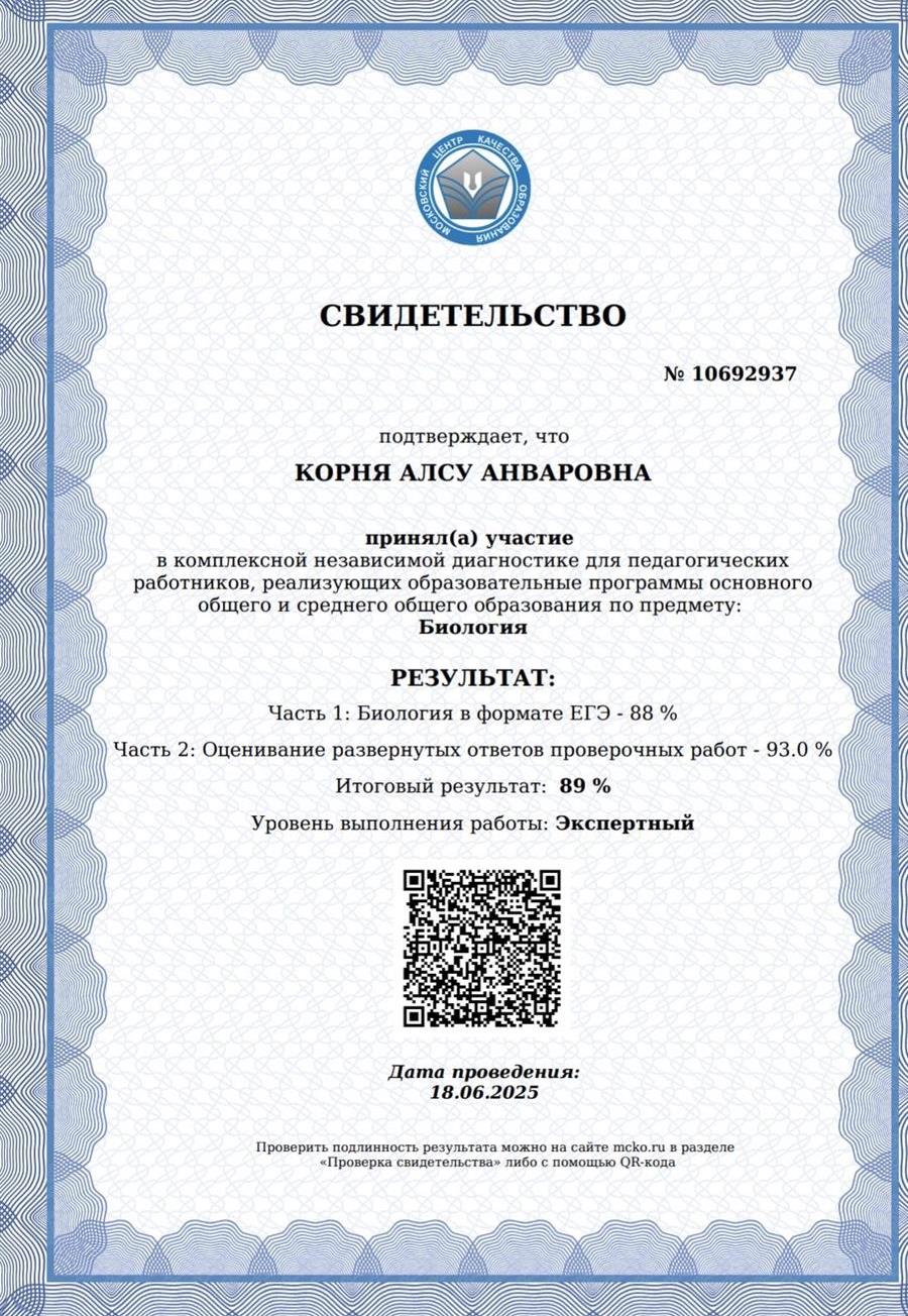 Свидетельство 2025 экспертный уровень