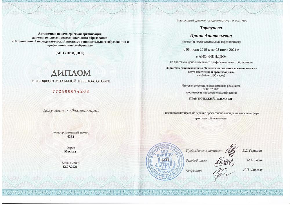 Диплом практический психолог
