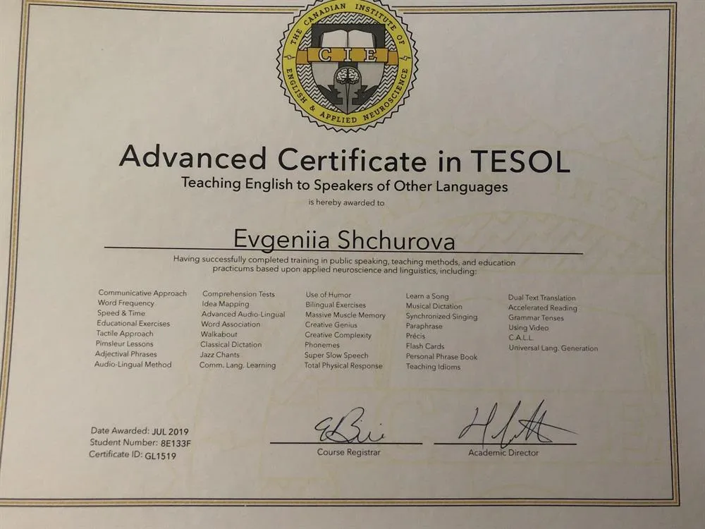 Certificate in TESOL