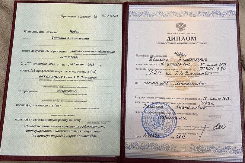 Диплом маркетолога РЭУ Плеханова