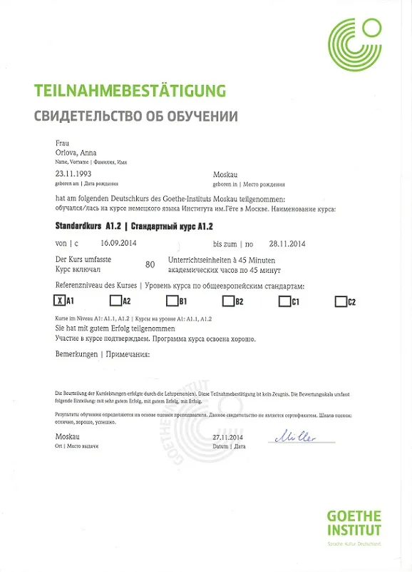 Goethe A1.2