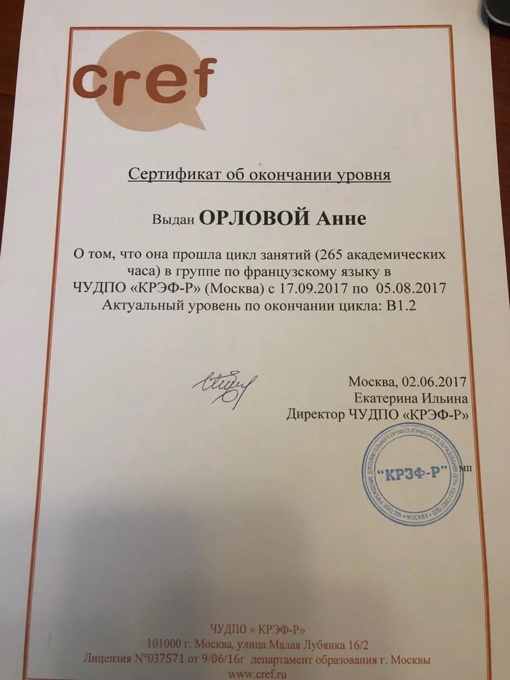 CREF B1.2