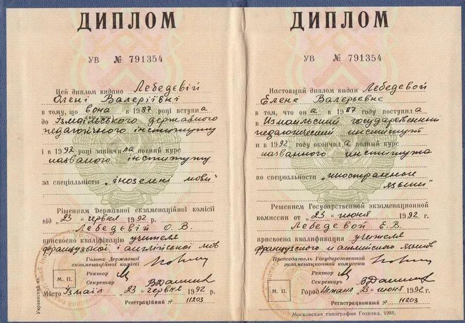 Диплом о высшем образовании