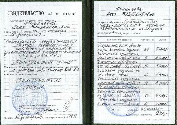 Свидетельство