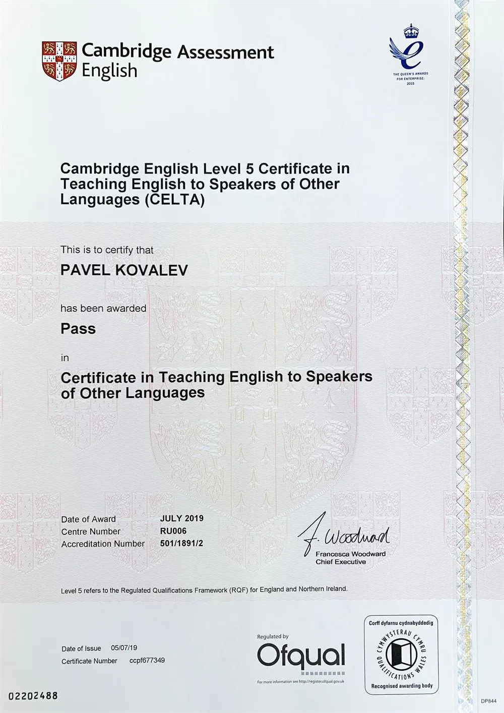 CELTA (Certificate in English Language Teaching to Adults)