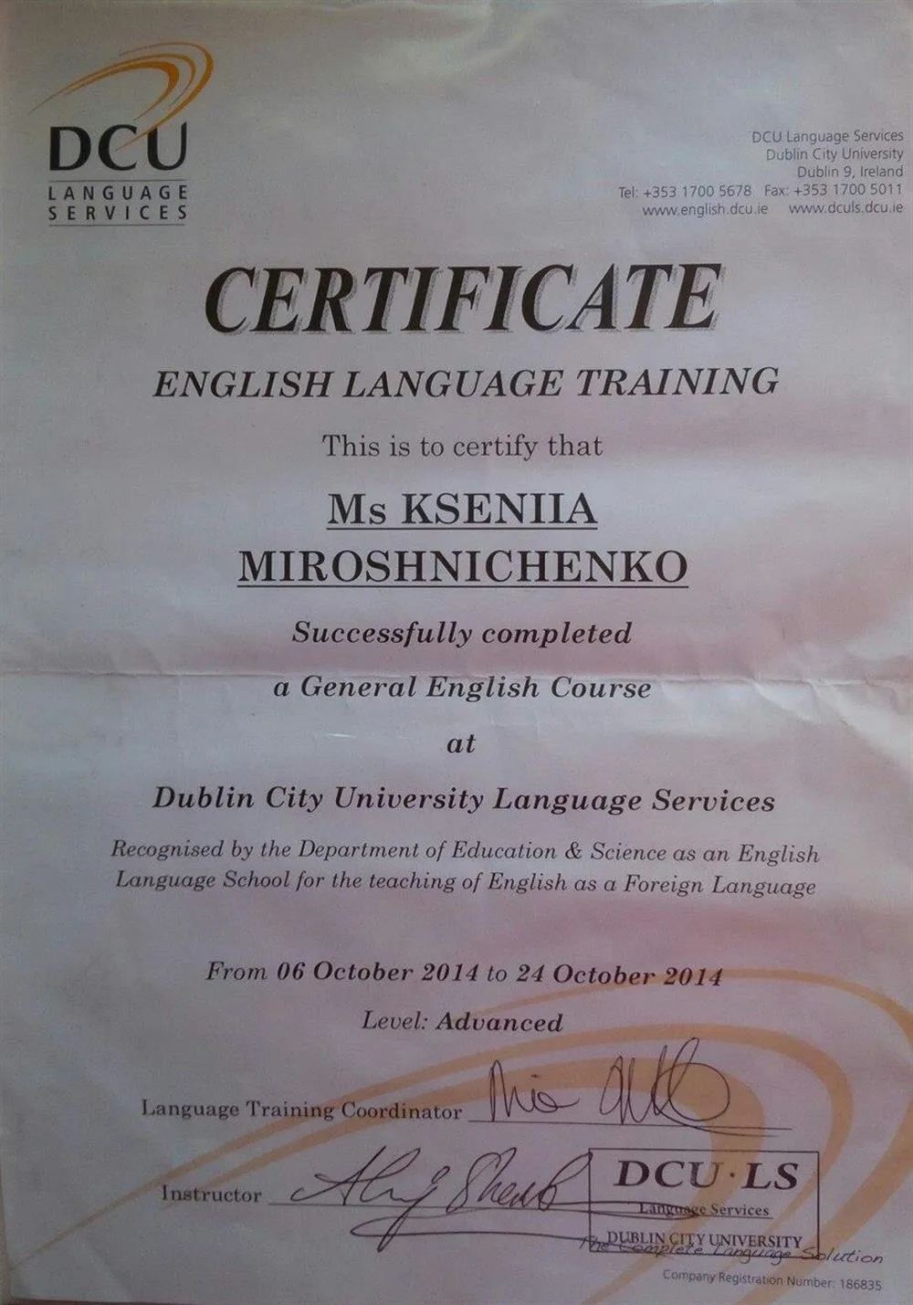 English language training