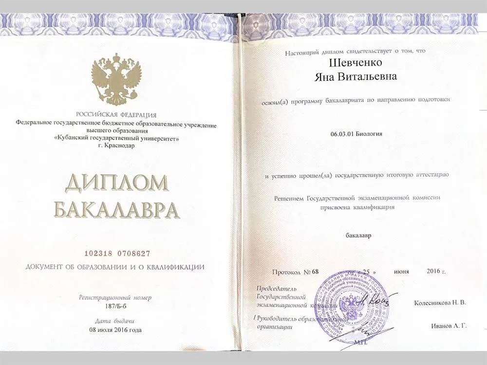 Диплом об образовании 