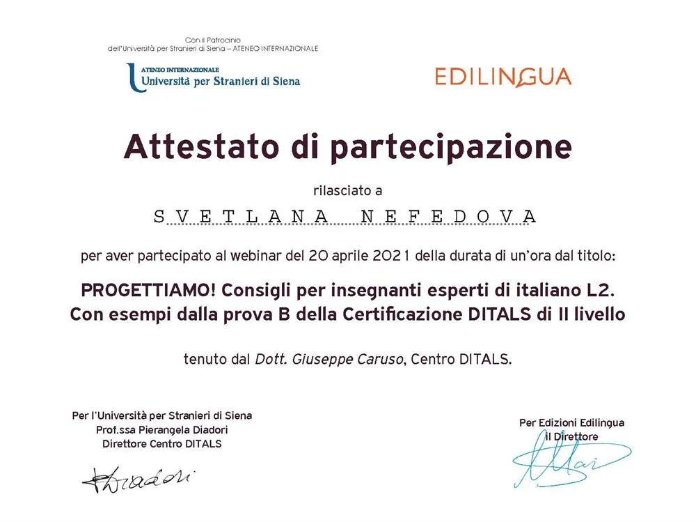 PROGETTIAMO! Consigli per insegnanti esperti di italiano L2. Con esempi dalla prova B della Certificazione DITALS di II livello 