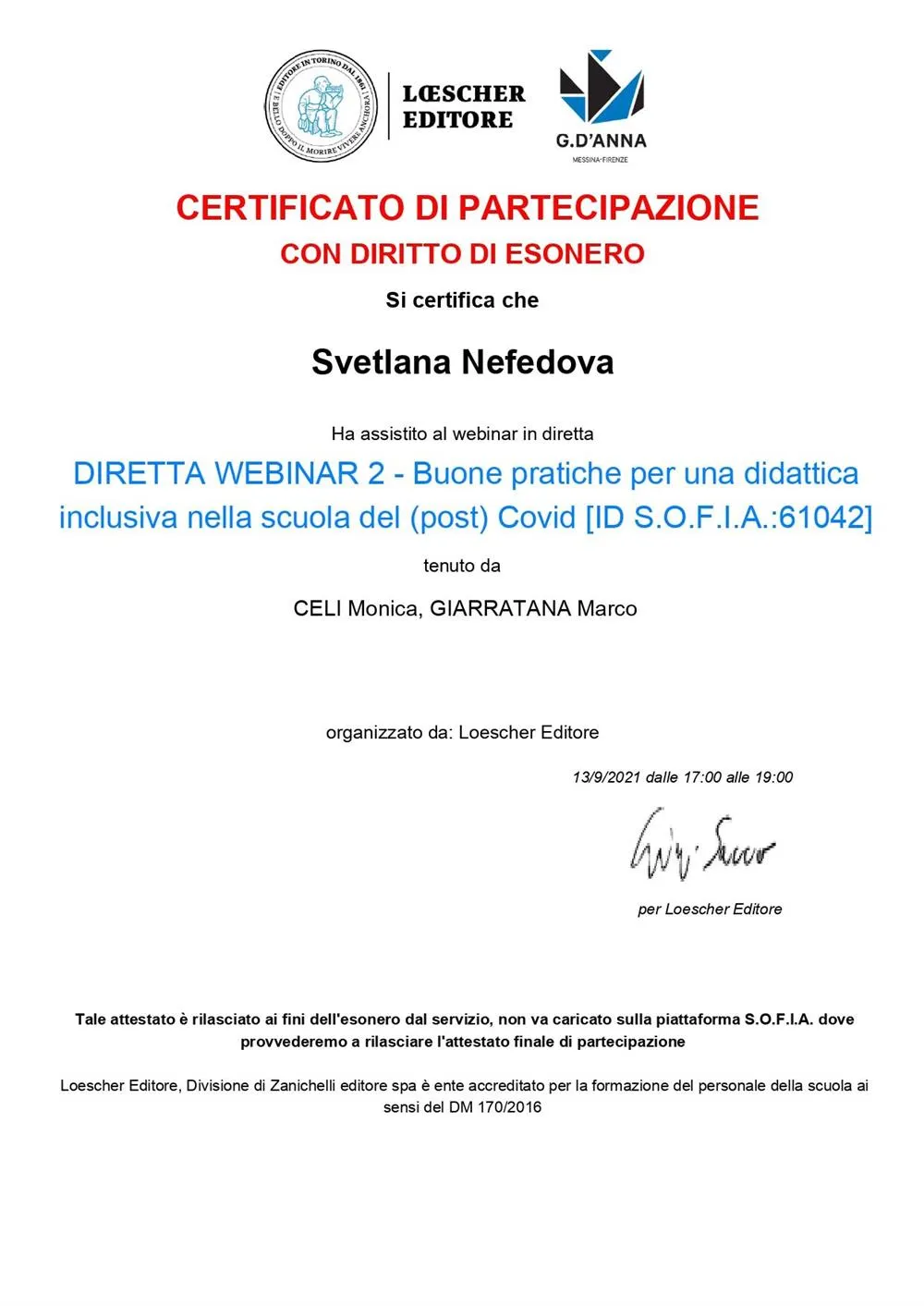 Webinar 2: Buone pratiche per una didattica inclusiva nella scuola del (post) Covid