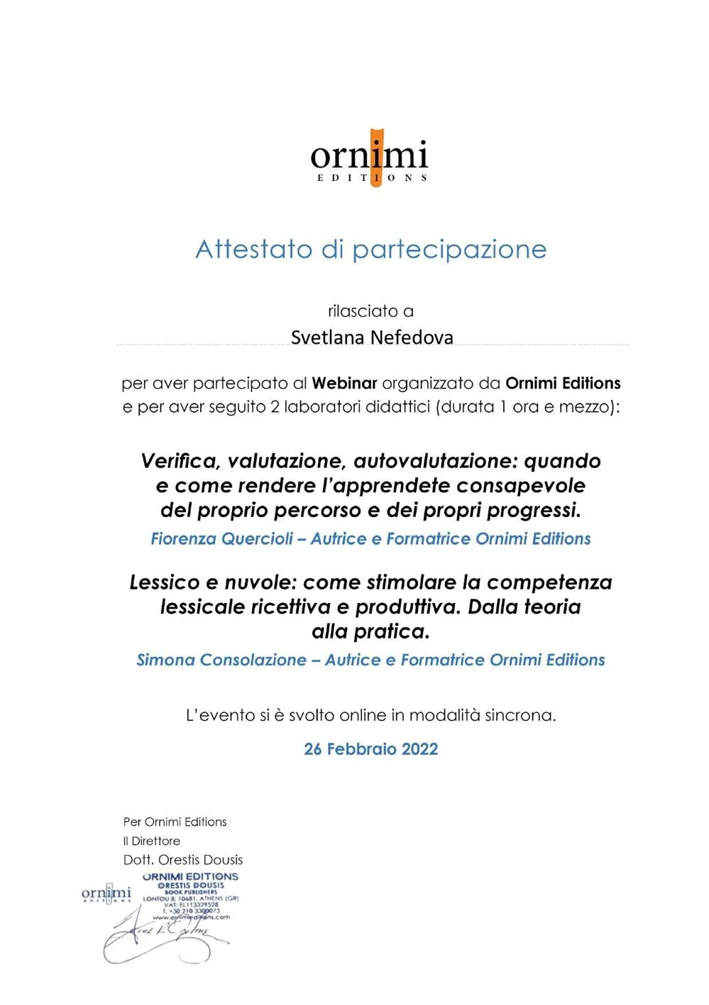 “Autovalutazione e lessico: vantaggi e attivita nella classe di italiano L2/LS”