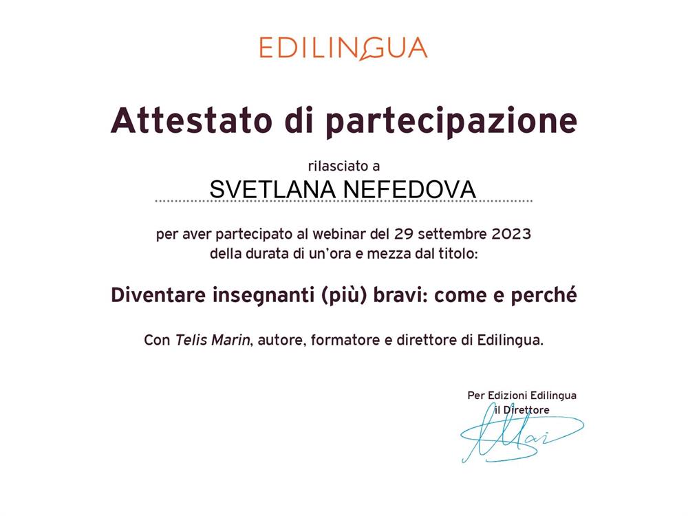 Свидетельство. Diventare insegnanti (piu) bravi: come e perche