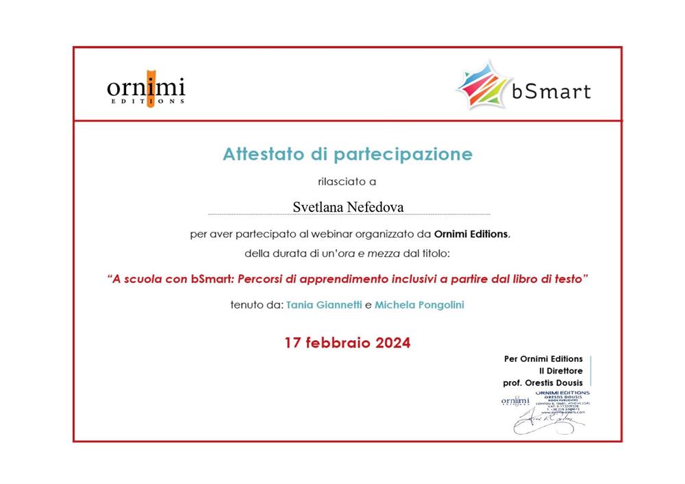 “A scuola con bSmart: Percorsi di apprendimento inclusivi a partire dal libro di testo” 