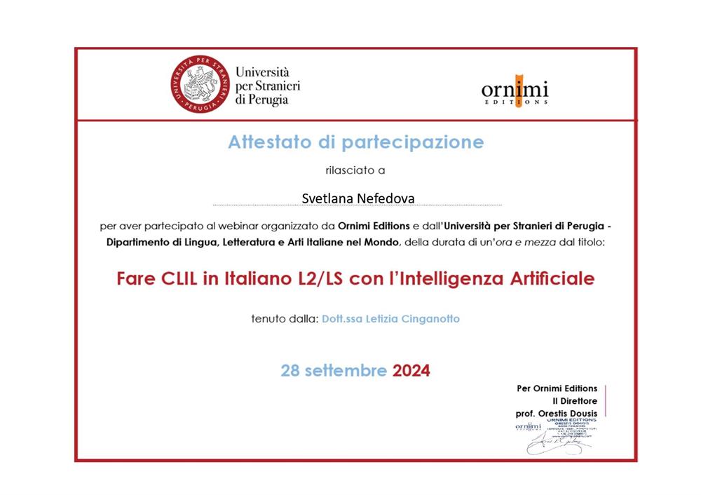 “Fare CLIL in Italiano L2/LS con l’Intelligenza Artificiale” 