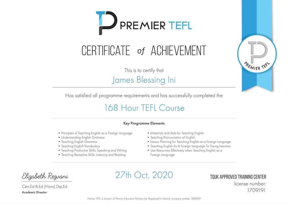 Сертификат. OFQUAL TEFL (TEACHING ENGLISH AS A FOREIGN LANGUAGE) CERTIFICATION
