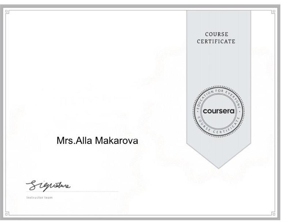 Сертификат. Прохождение курса по преподаванию английского языка TESOL