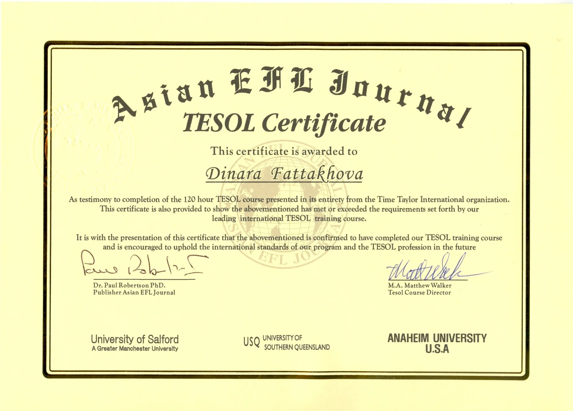 Tesol certificate. TESOL сертификат.