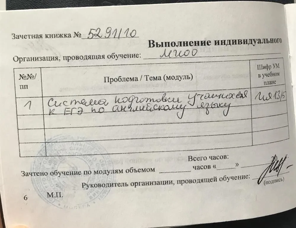Повышение квалификации 