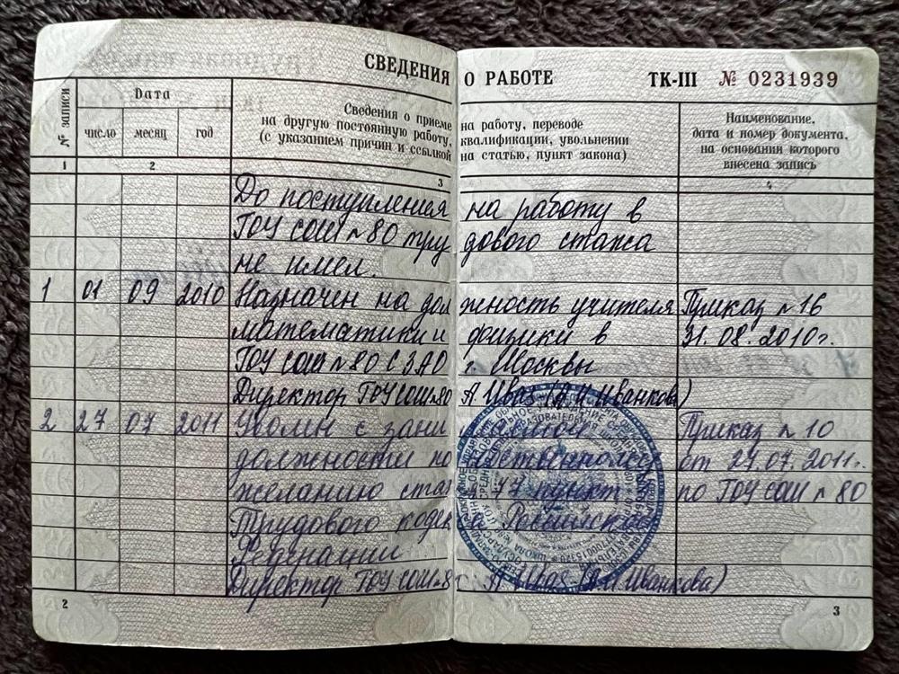 Есть опыт работы в школе.