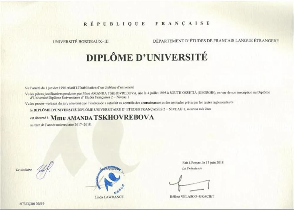 University of Bordeaux - 3 semester 2
