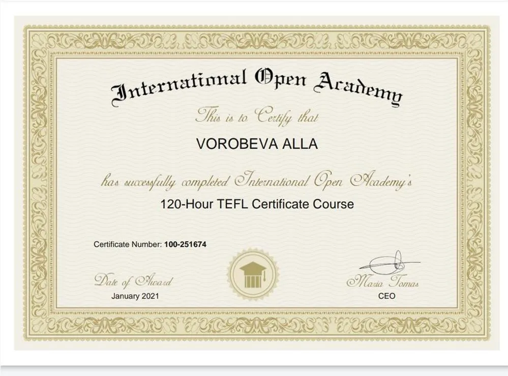 International TEFL Certificate 