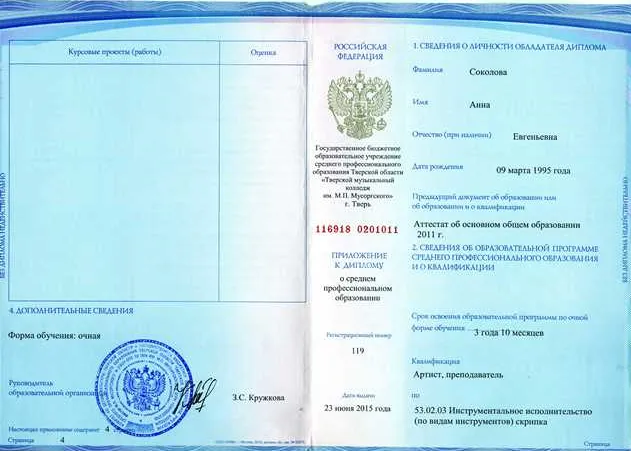 Приложение к диплому