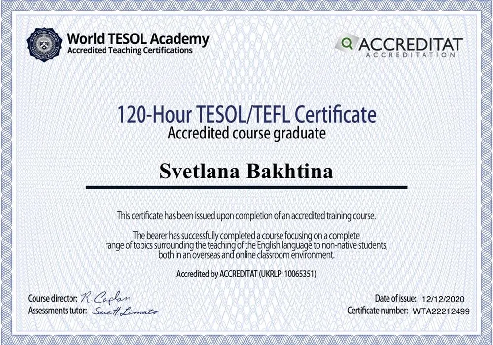 TESOL Certificate
