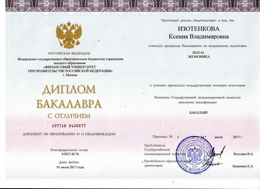 Диплом бакалавра
