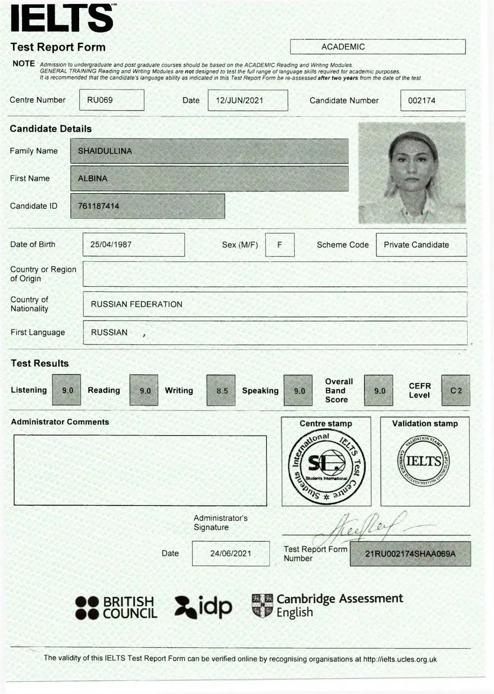 IELTS Band 9