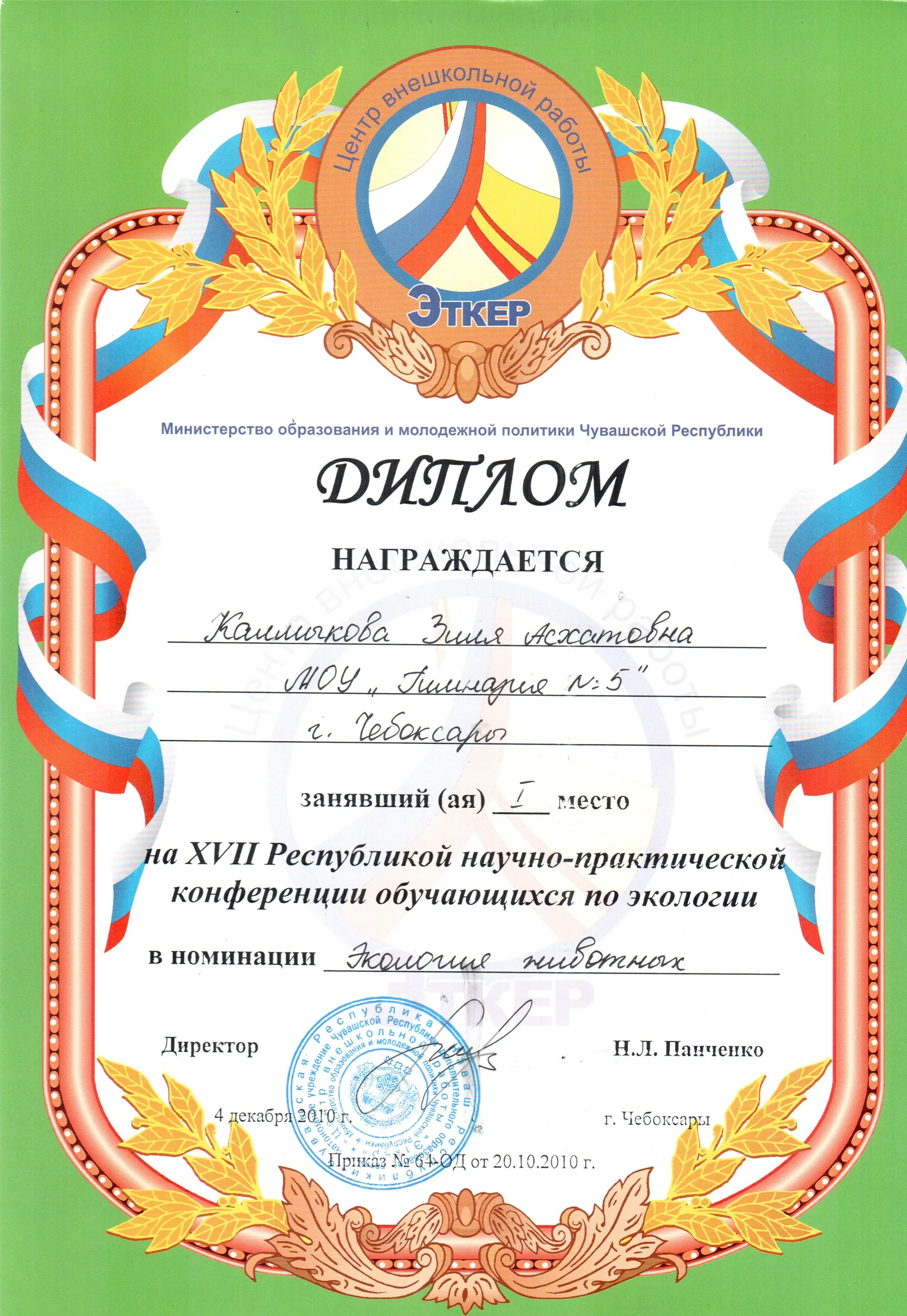 Диплом олимпиады