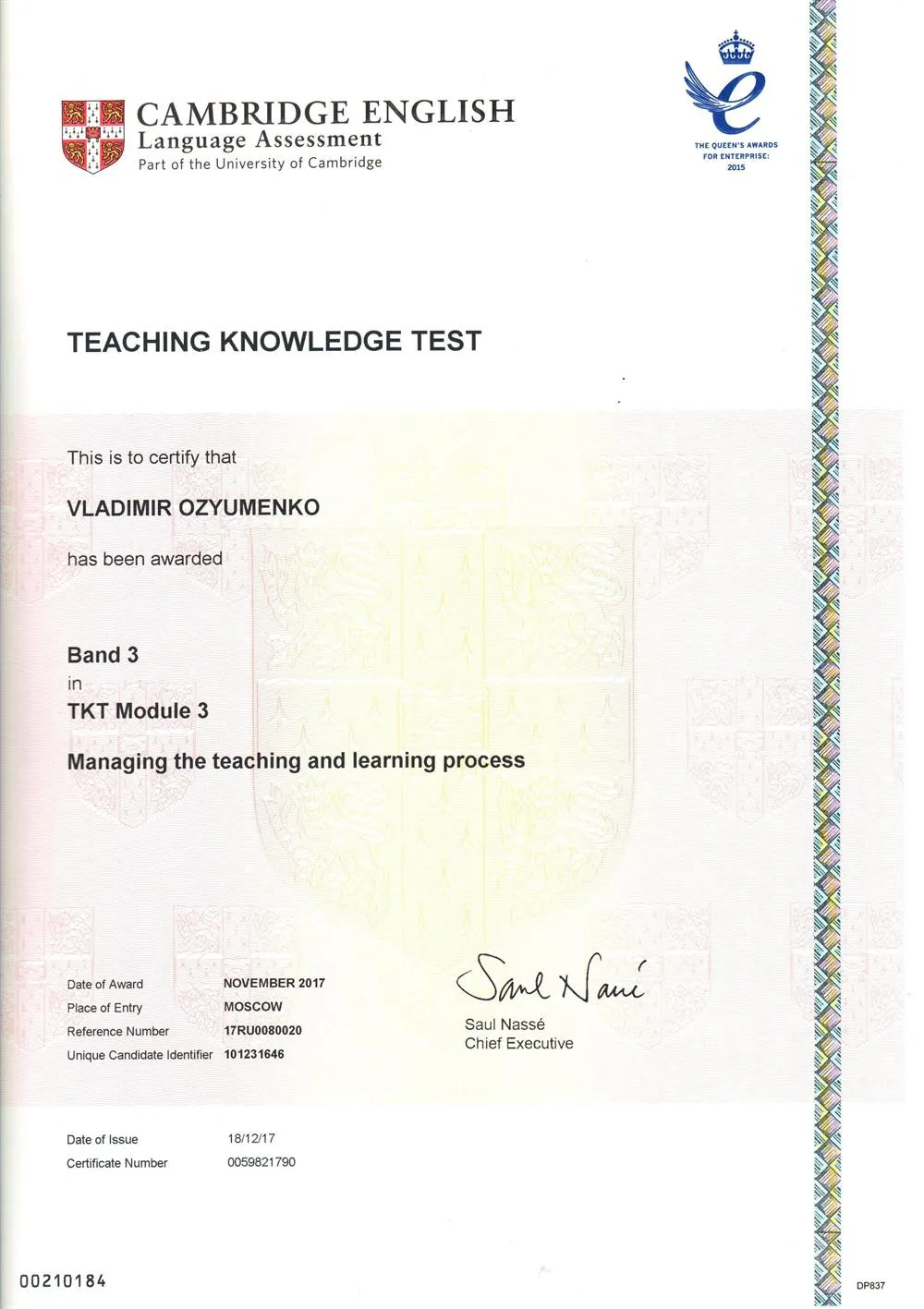 Cambridge Teaching Knowledge Test III