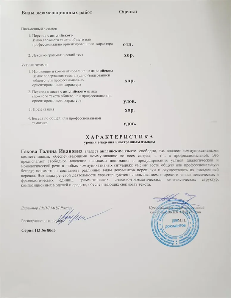 Характеристика