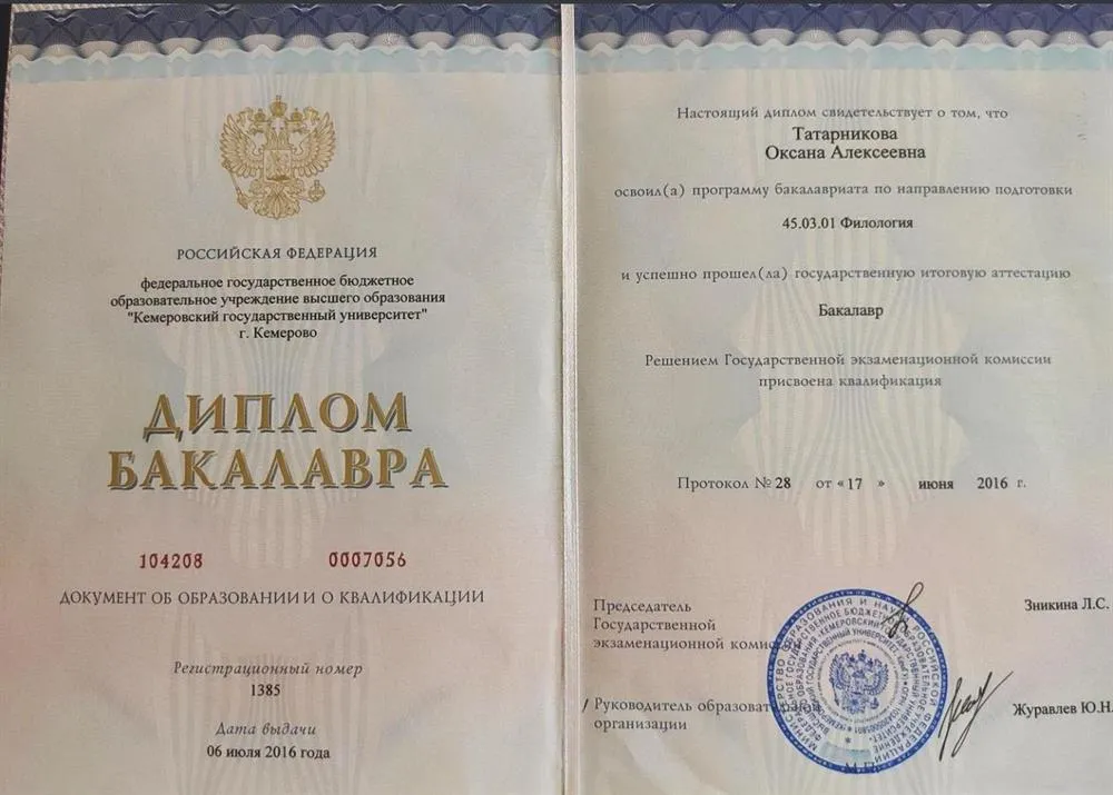Диплом бакалавра 